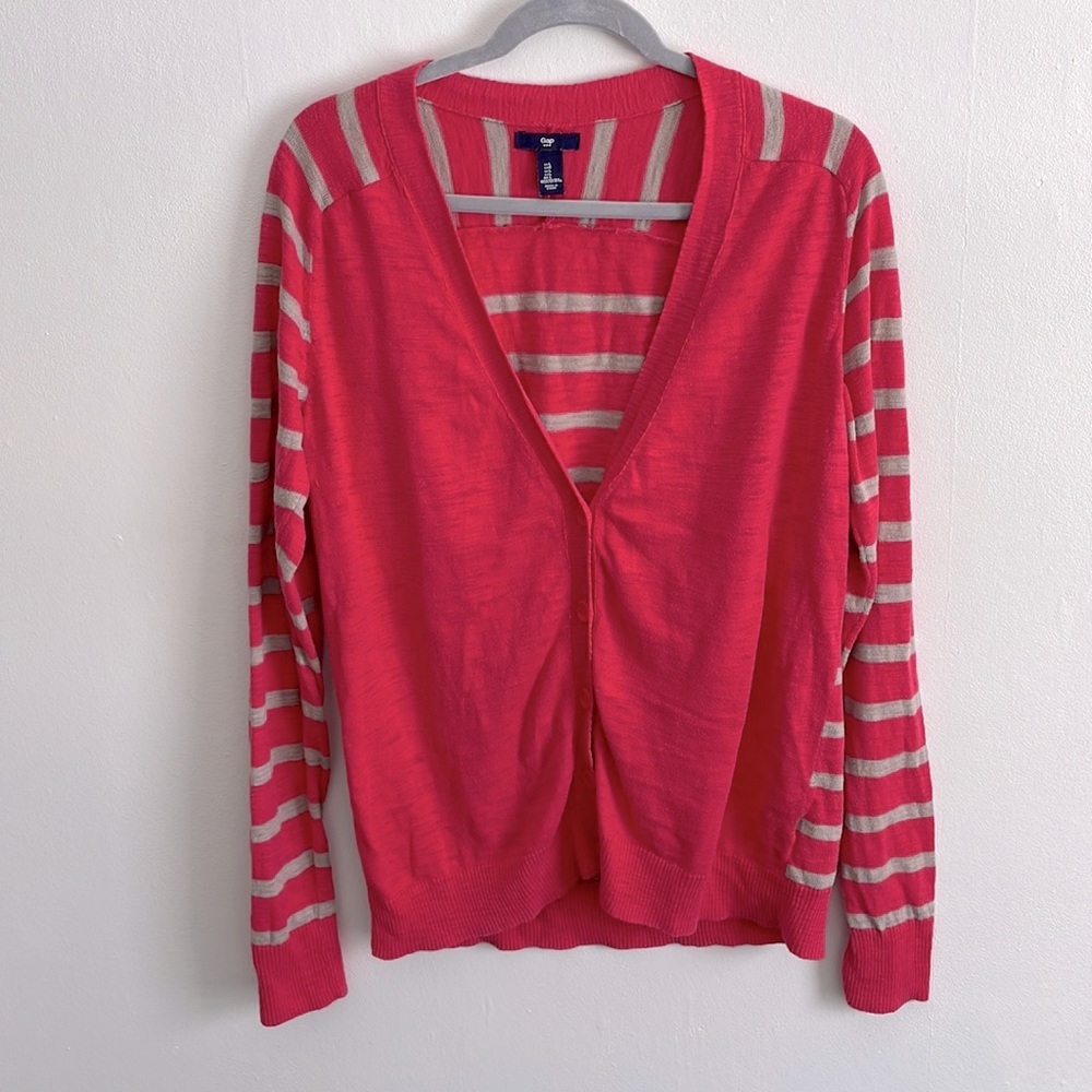 GAP Striped Boyfriend Cardigan